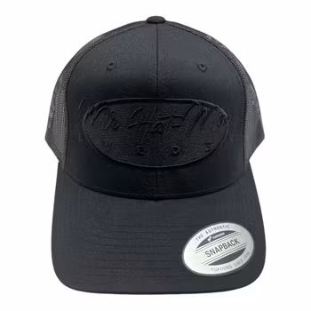 YP6606 Classic Trucker Black-Black with black oval and text