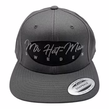 YP6606 Classic Snapback Dark Grey with a black front oval and light grey text
