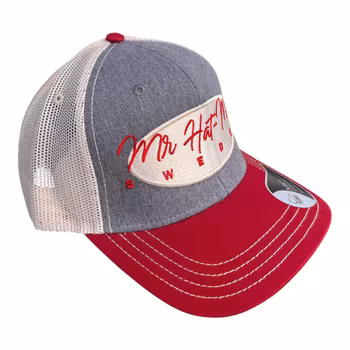 Atlantis Sonic trucker Cardinal/Grey/Kaki with white oval and red text