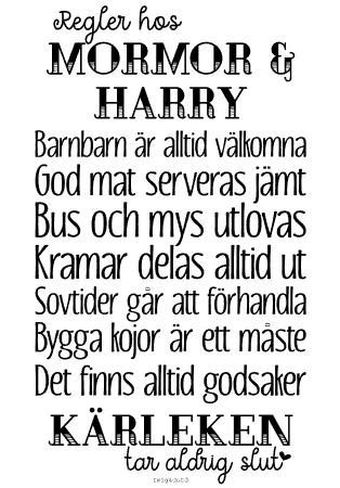 Regler hos - eget val av namn