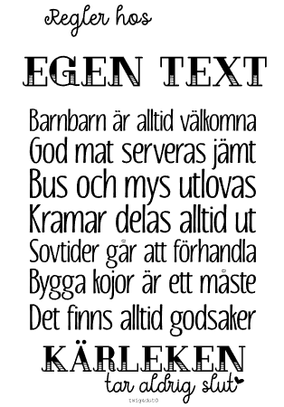 Regler hos - eget val av namn