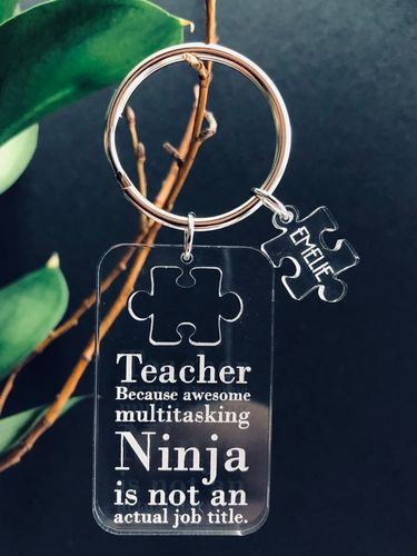 Teacher Ninja! Nyckelring med eget namn