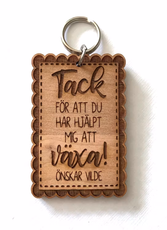 Tack - med eget namn på