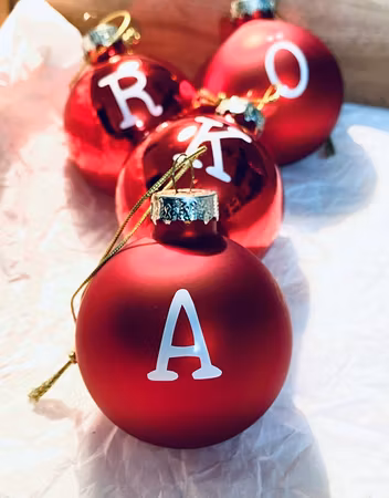 Julkula med bokstav - Glas