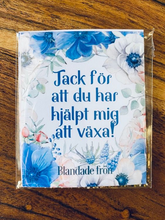 Fröpåse + litet kort - Tack för att du har hjälpt mig att växa!