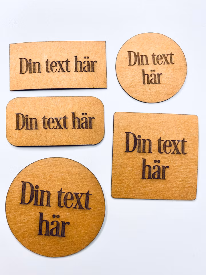 Konstläderlappar/Etiketter - egen text