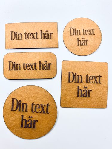 Konstläderlappar/Etiketter - egen text