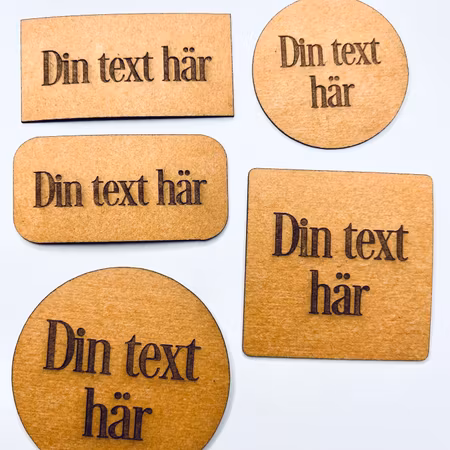Konstläderlappar/Etiketter - egen text