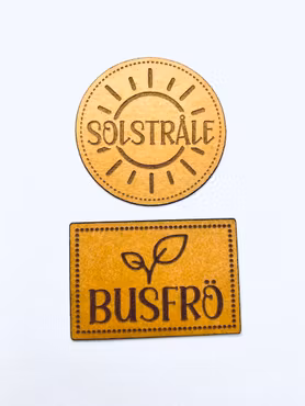 Solstråle & Busfrö - Konstläderlappar/Etiketter