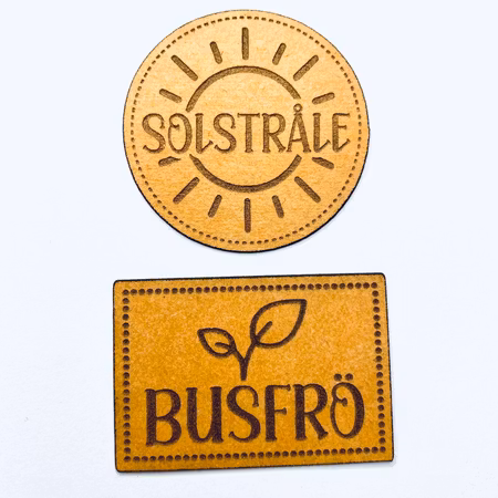 Solstråle & Busfrö - Konstläderlappar/Etiketter