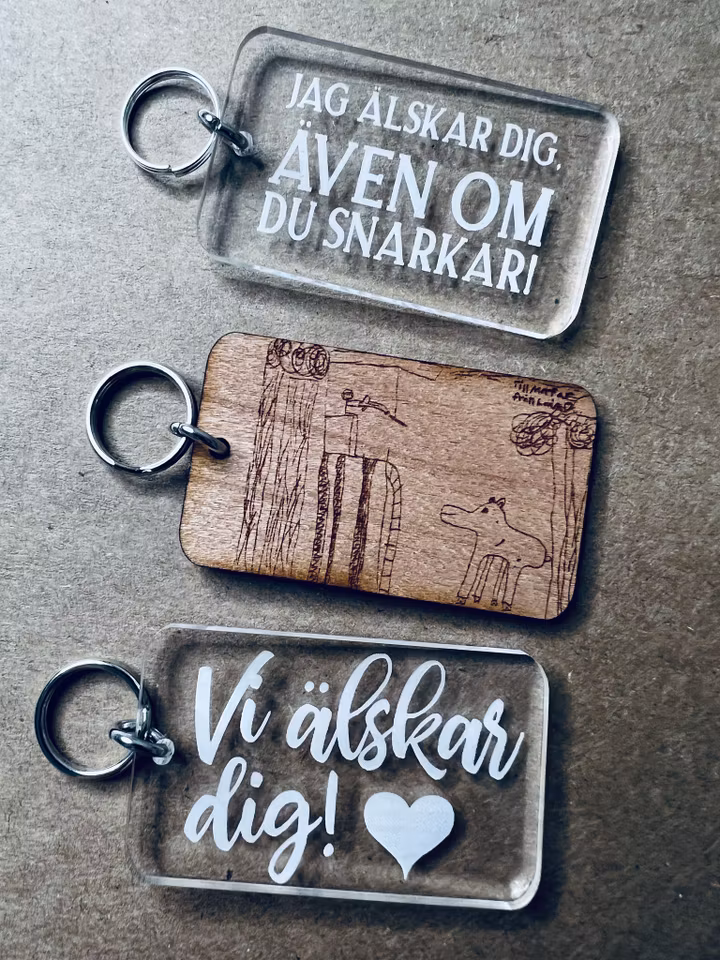 Nyckelring med egen bild/text