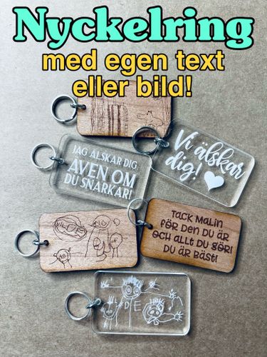 Nyckelring med egen bild/text