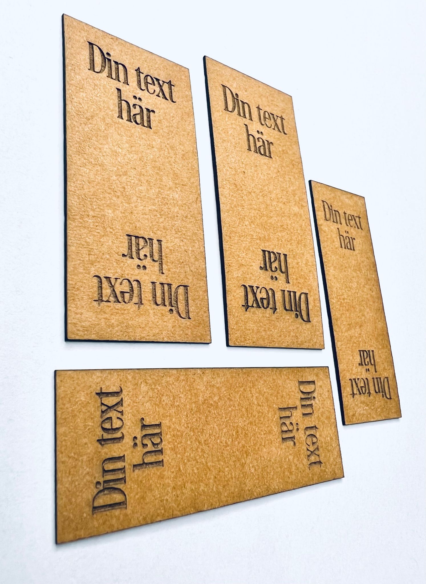 10-pack dubbelvikt etikett i konstläder - egen text