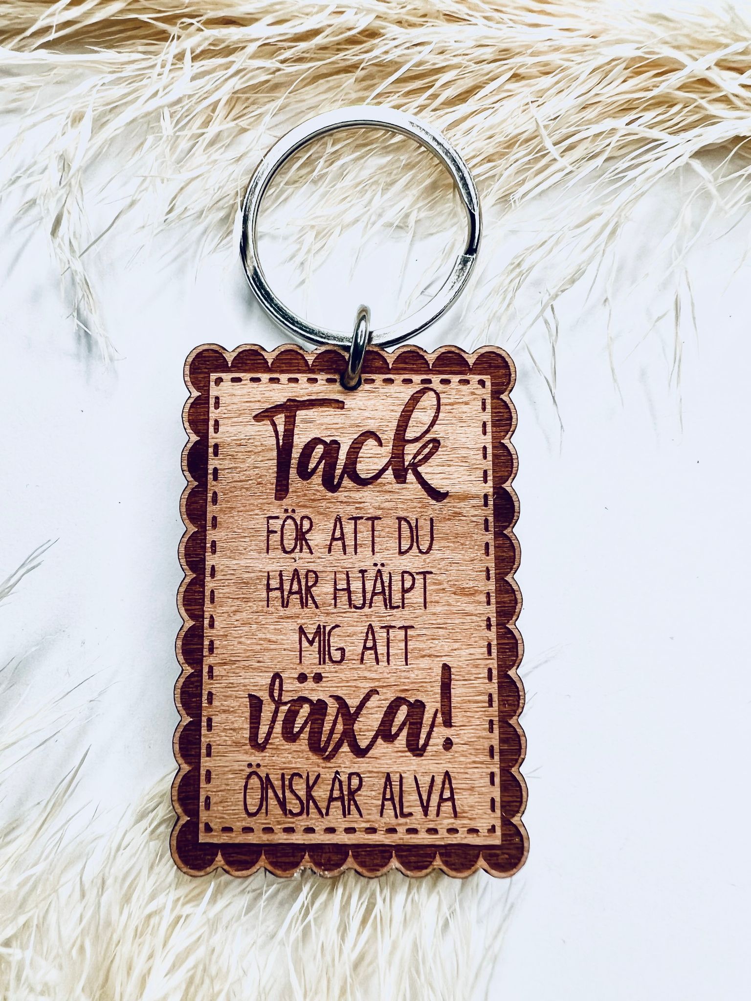 Tack - med eget namn på