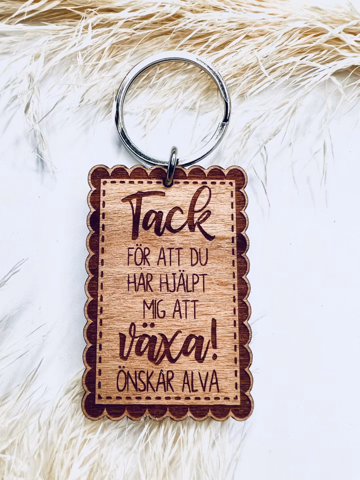 Tack - med eget namn på