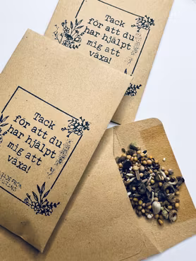 Handstämplad fröpåse - Tack för att du har hjälpt mig att växa!