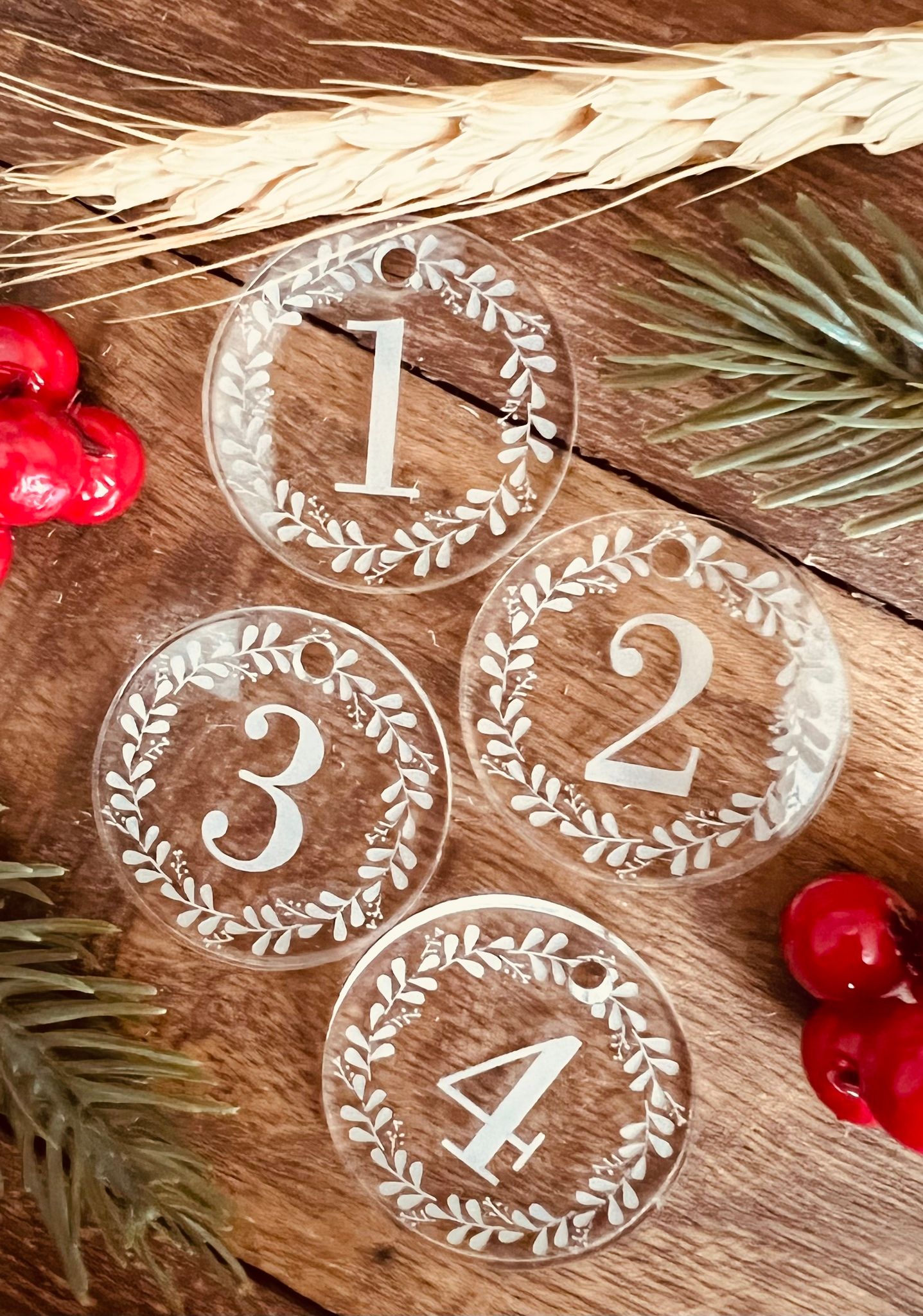 Adventssiffror i plexiglas - 4st