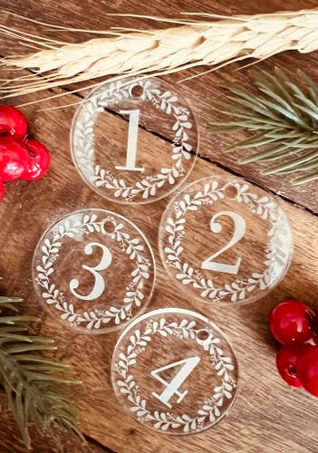 Adventssiffror i plexiglas - 4st