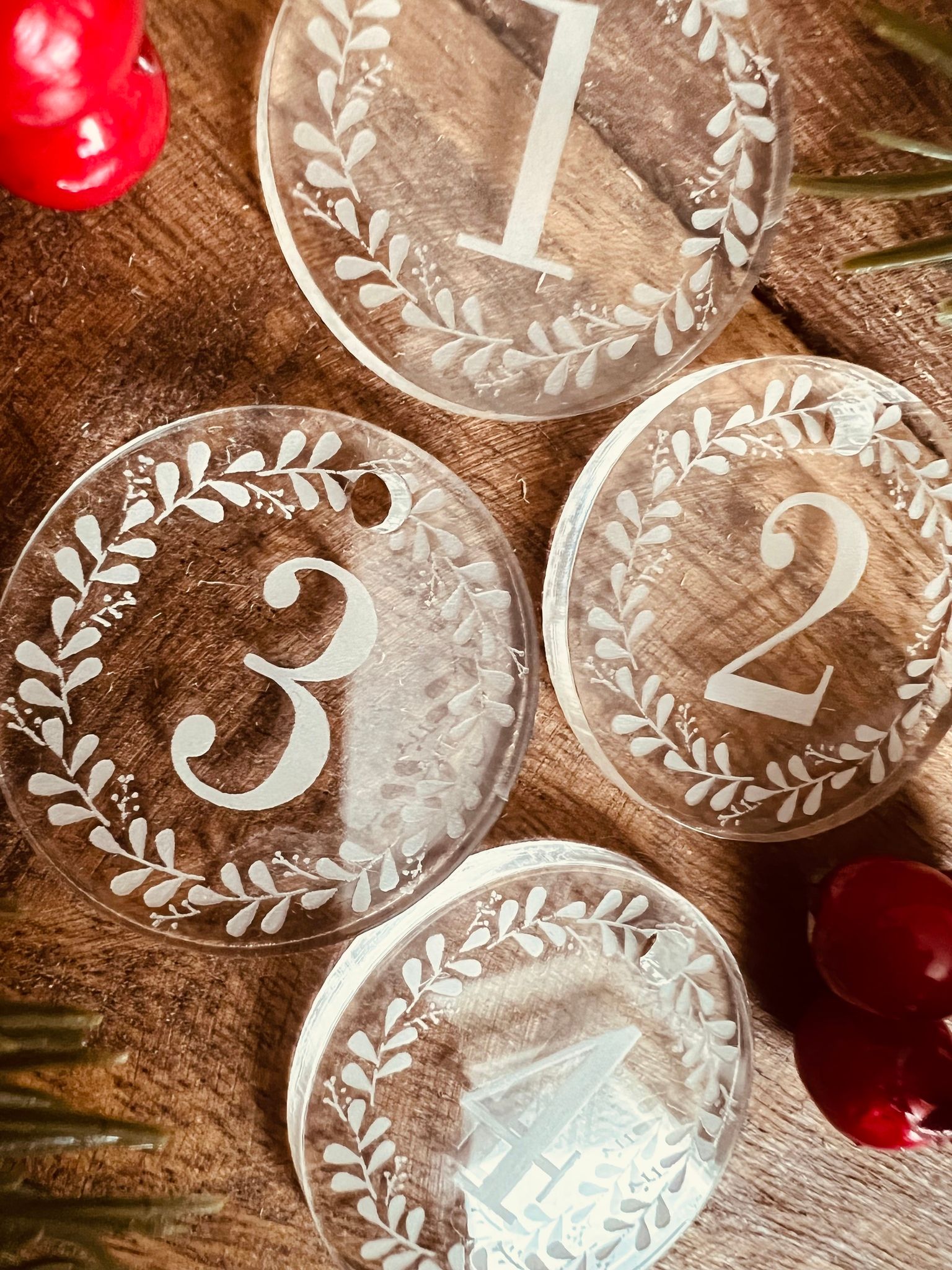 Adventssiffror i plexiglas - 4st