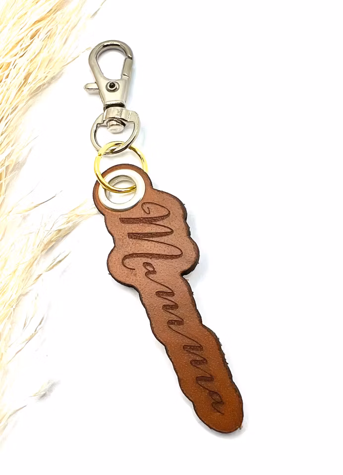Mamma - Nyckelring i läder (No waste)