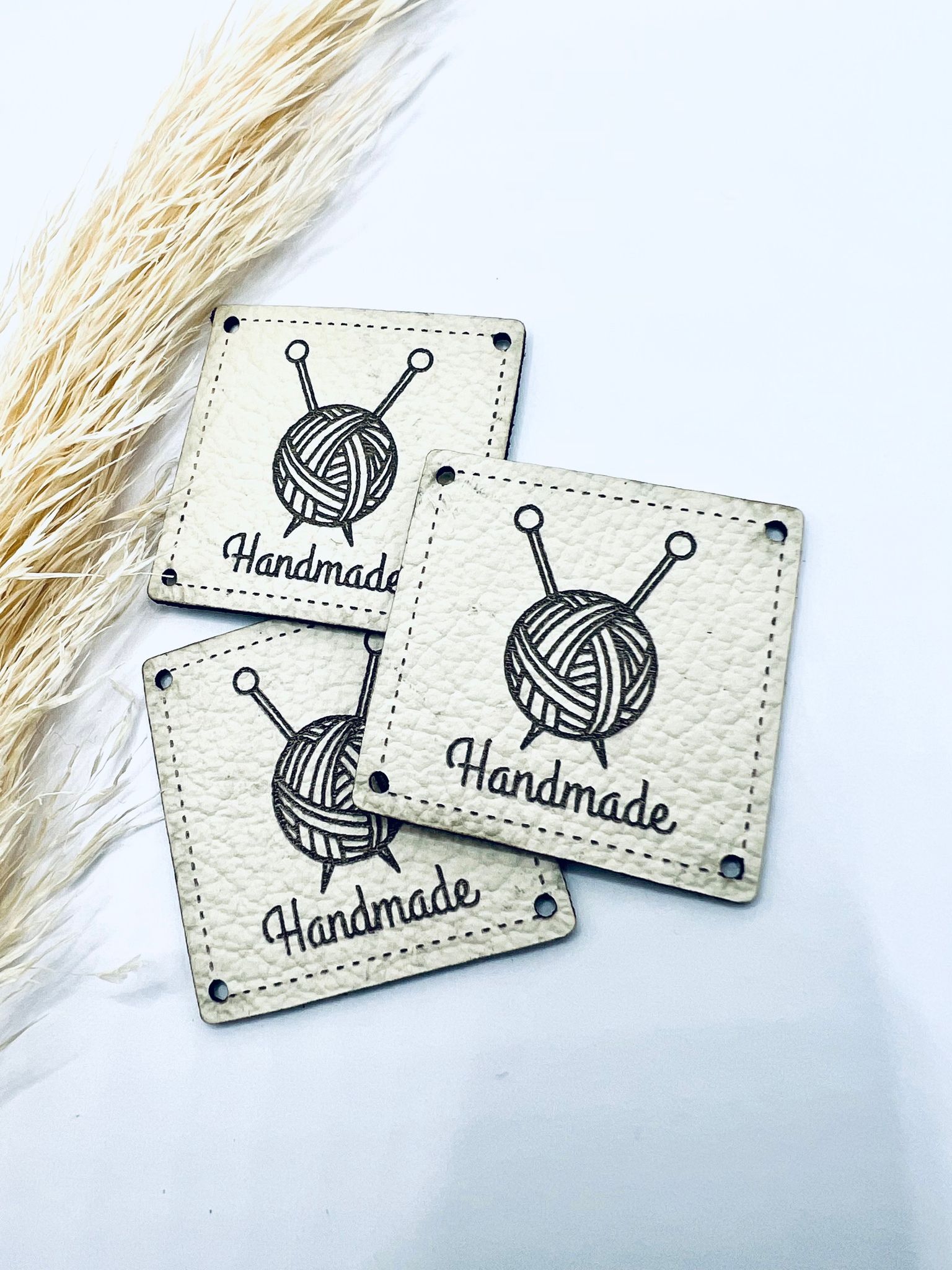 Handmade garnnystan - Lapp i läder (No waste)