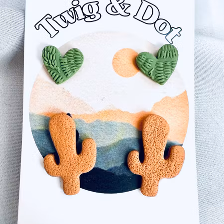 Sandy Cactus + Canyon green heart