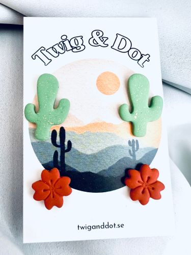 Matcha Cactus + Desert terracotta flower