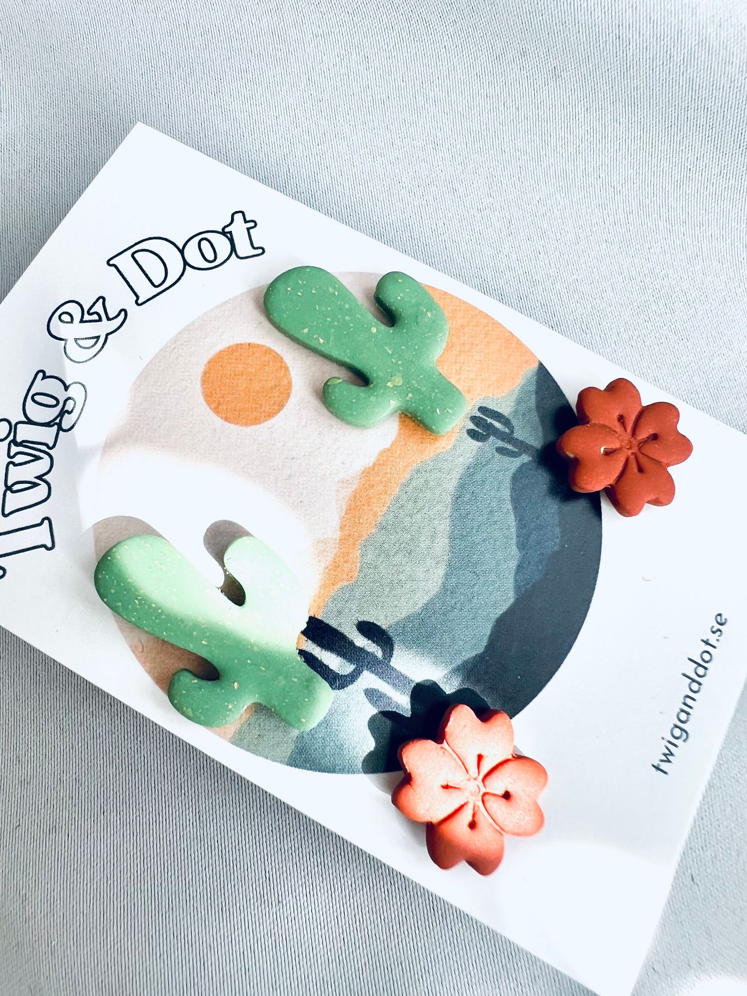 Matcha Cactus + Desert terracotta flower