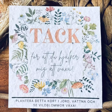 Planterbart frökort - Tack för att du hjälper mig att växa!