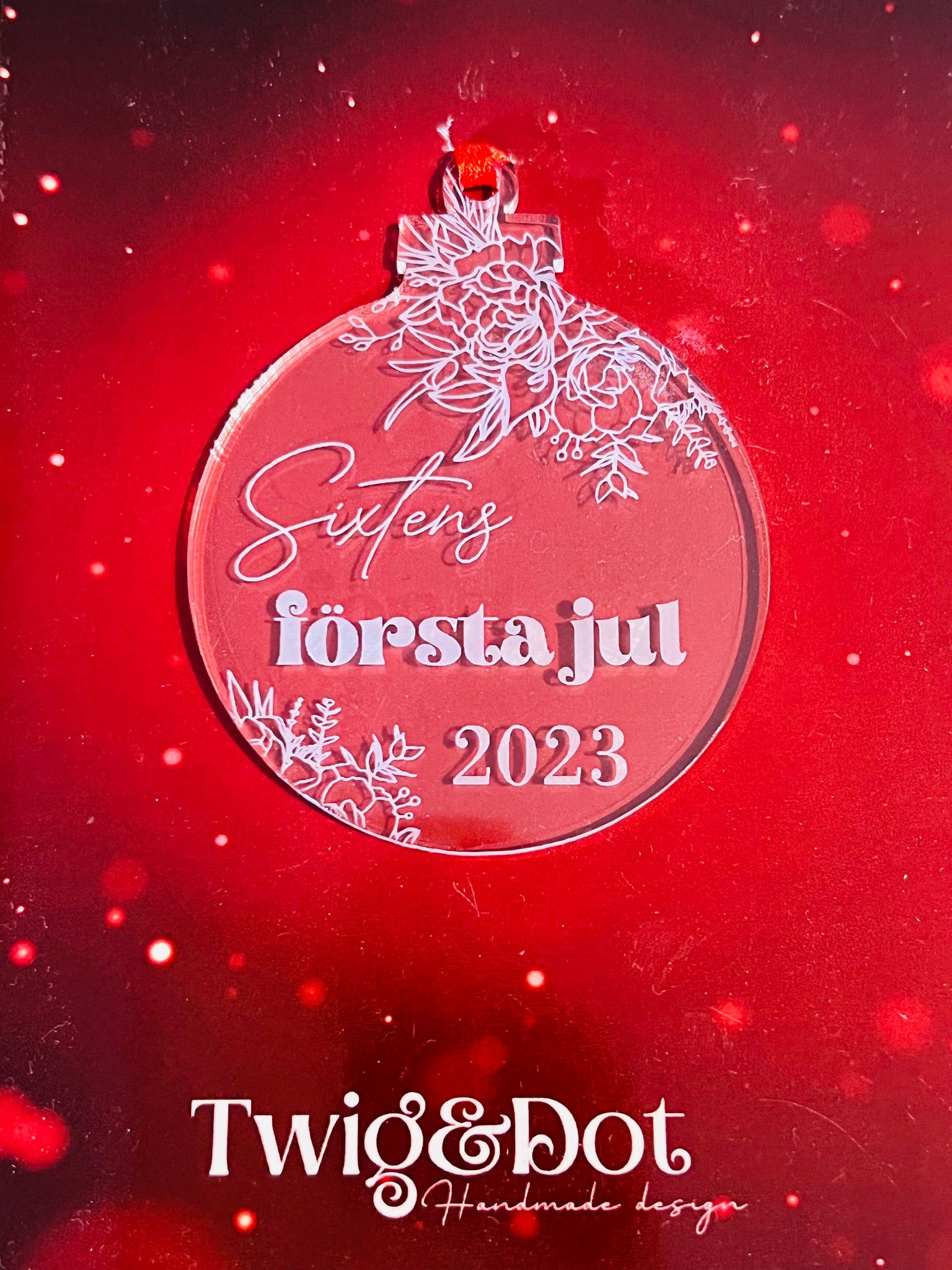 Första jul, eget namn + årtal - Plexi