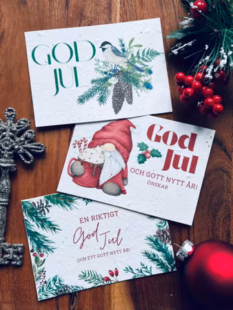 Planterbart frökort - Julkort olika motiv