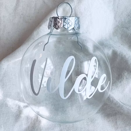 ” Frosty the Snowman” Julkula med namn - Glas