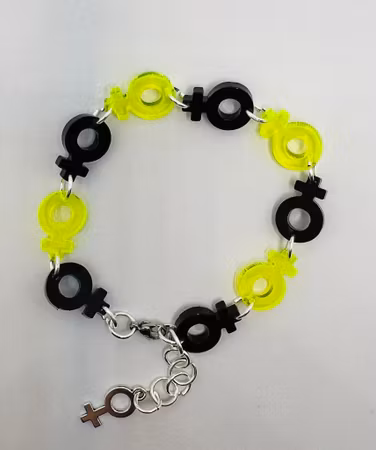 Venus Chain, Neon Yellow & Black - armband