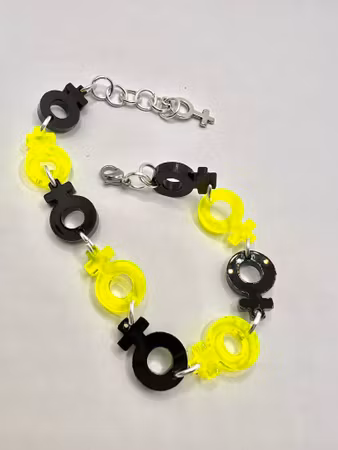 Venus Chain, Neon Yellow & Black - armband