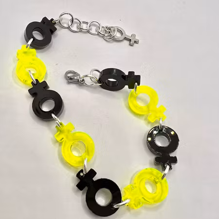 Venus Chain, Neon Yellow & Black - armband