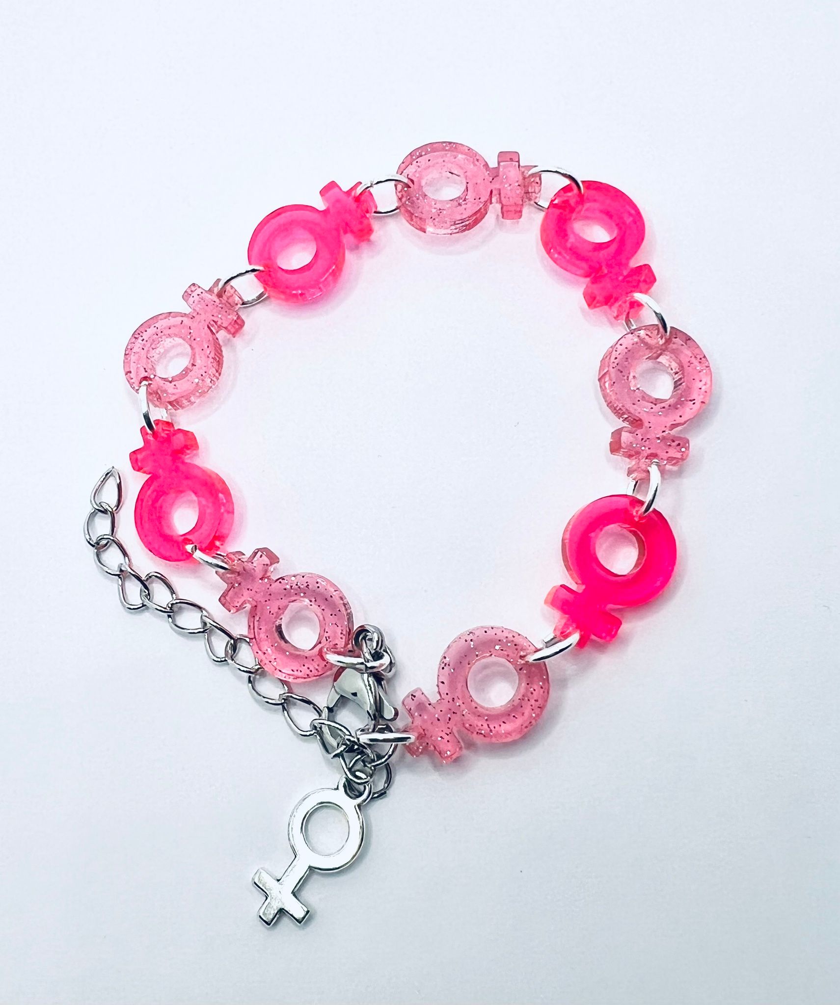 Venus Chain, Smultron & Neon Pink - armband
