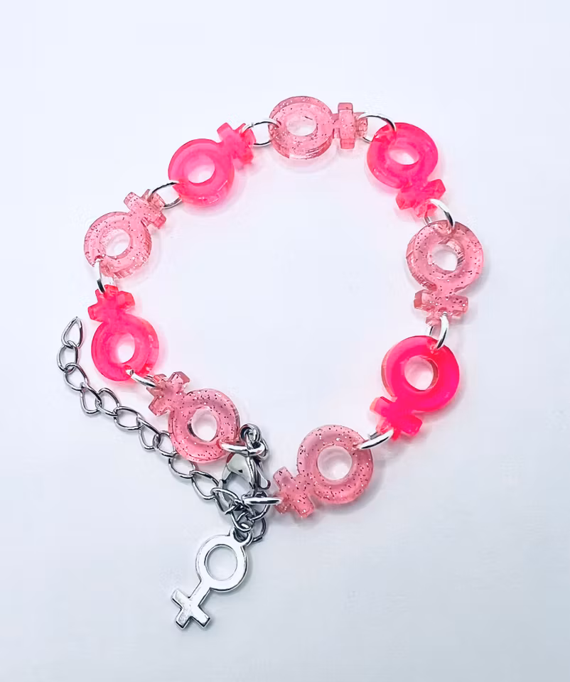 Venus Chain, Smultron & Neon Pink - armband