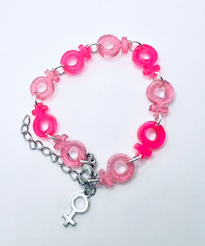 Venus Chain, Smultron & Neon Pink - armband