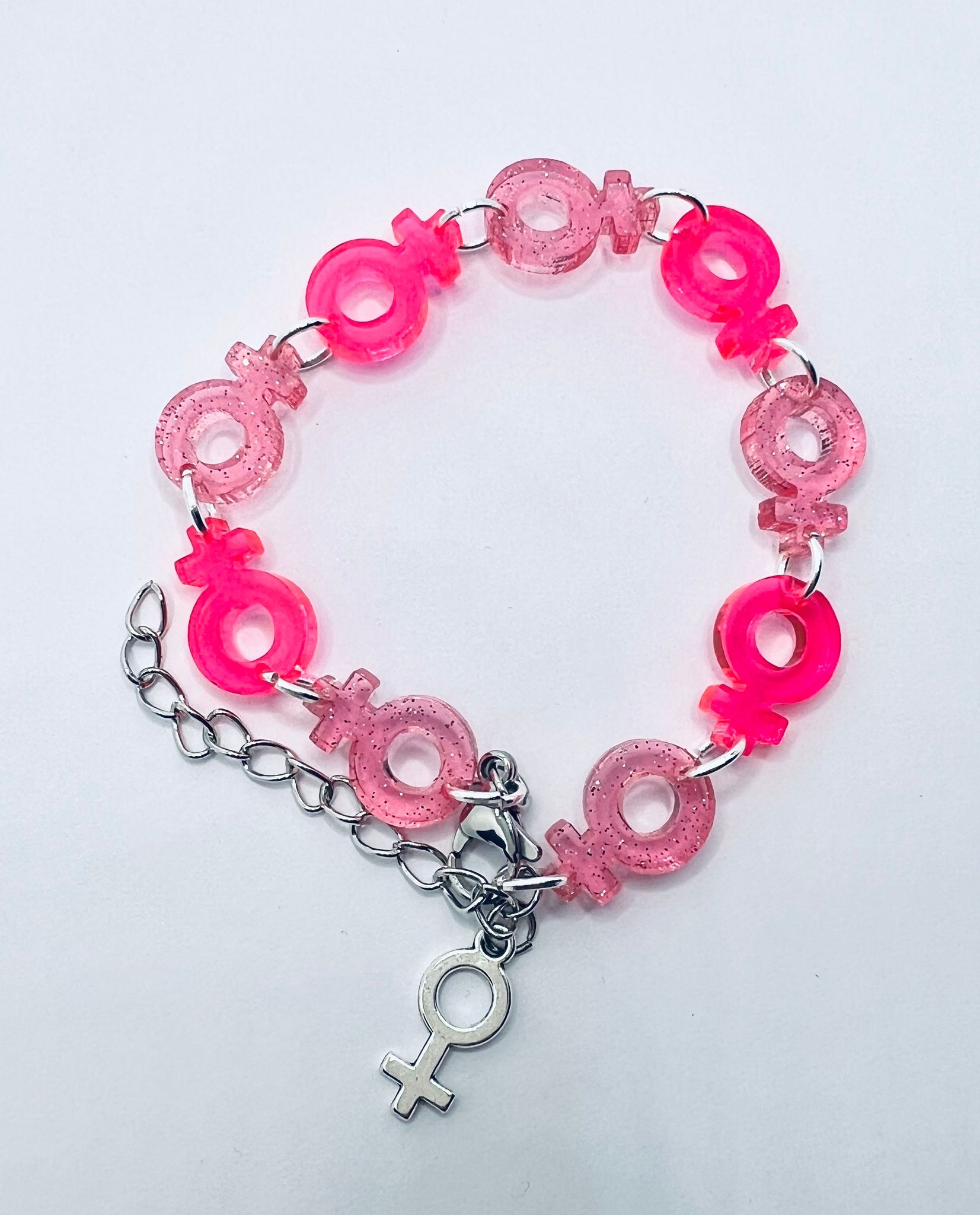 Venus Chain, Smultron & Neon Pink - armband