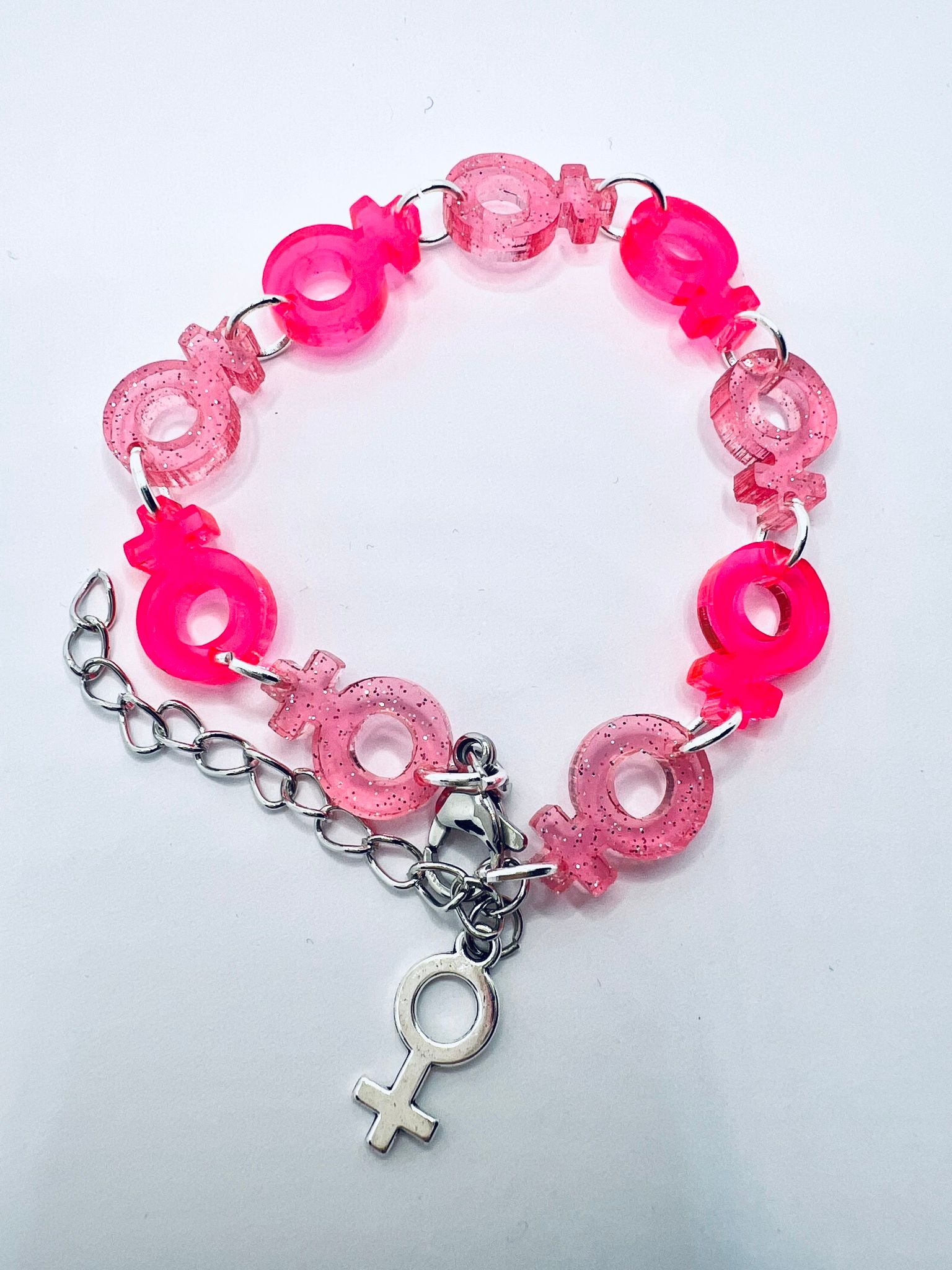 Venus Chain, Smultron & Neon Pink - armband