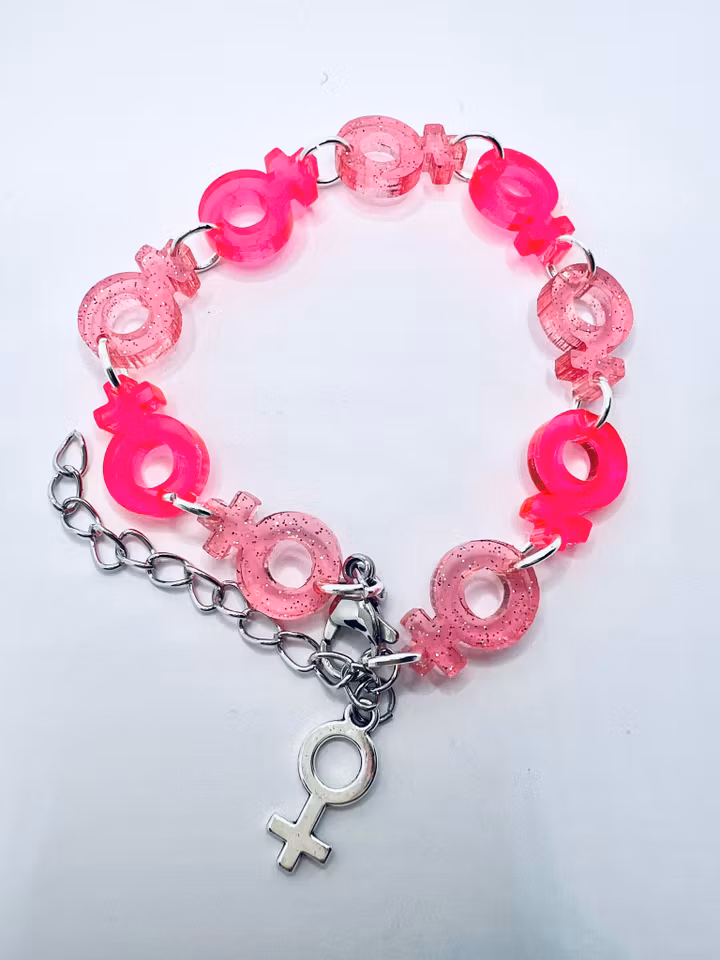 Venus Chain, Smultron & Neon Pink - armband