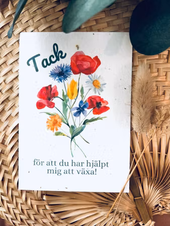 Planterbart frökort - Tack för att du har hjälpt mig att växa! - Stort kort