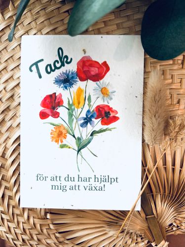 Planterbart frökort - Tack för att du har hjälpt mig att växa! - Stort kort