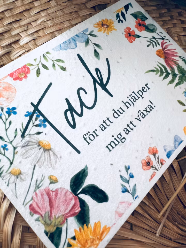 Planterbart frökort - Tack för att du hjälper mig att växa! - Stort kort