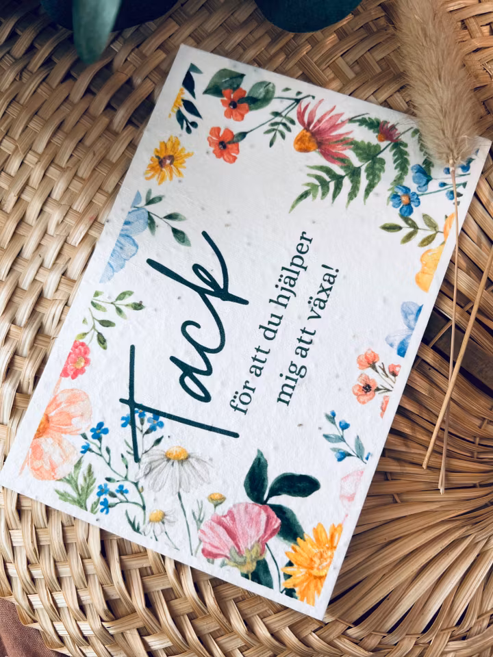 Planterbart frökort - Tack för att du hjälper mig att växa! - Stort kort