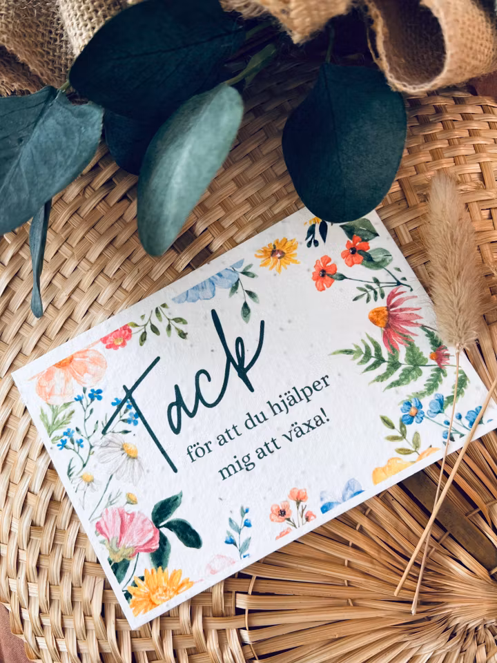 Planterbart frökort - Tack för att du hjälper mig att växa! - Stort kort