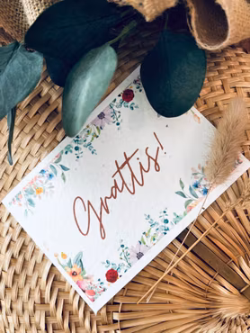 Planterbart frökort - Grattis! - Stort kort