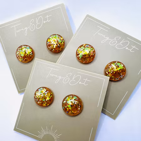Peach Gold - Button Studs
