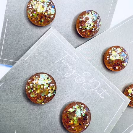Peach Gold - Button Studs