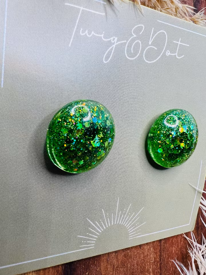 Lush Green - Button Studs